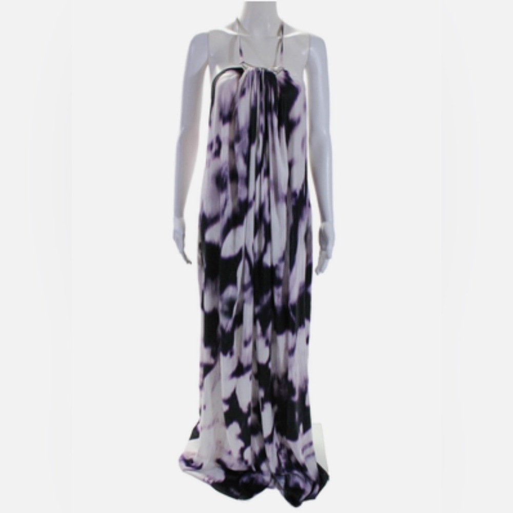 Kaufman Franco $1995 Elegant Purple and White Maxi Dress size XS